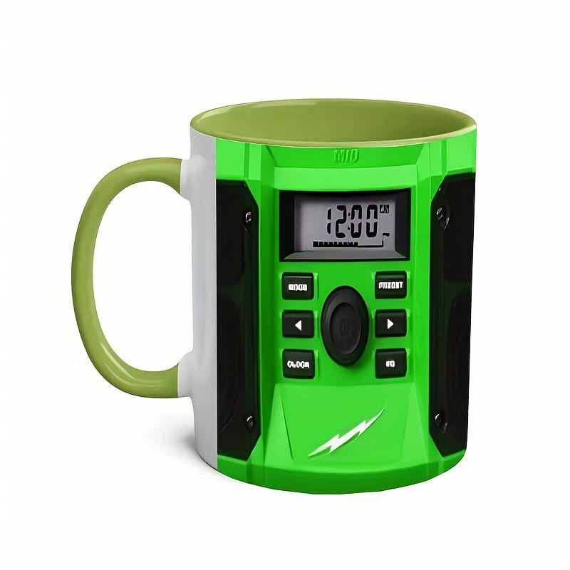 1pc Novelty Blue Radio Mug Coffee Cup, 11oz | Reusable Ceramic with Digital Display, Perfect for Hot Beverages, Machine Washable, Ideal Gift for Coffee Lovers, Coffee Lover Gift|Digital Display Mug|Reusable Ceramic Cup, Coffe - FastZen