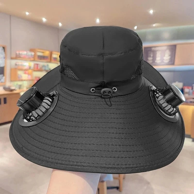 2025 Solar Fan Wide Brim Hat – Dual Power, Adjustable Sun Protection Hat for Outdoor - FastZen