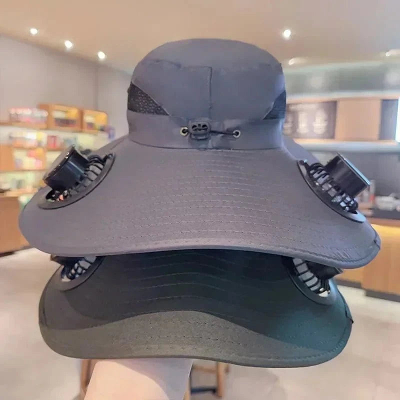 2025 Solar Fan Wide Brim Hat – Dual Power, Adjustable Sun Protection Hat for Outdoor - FastZen