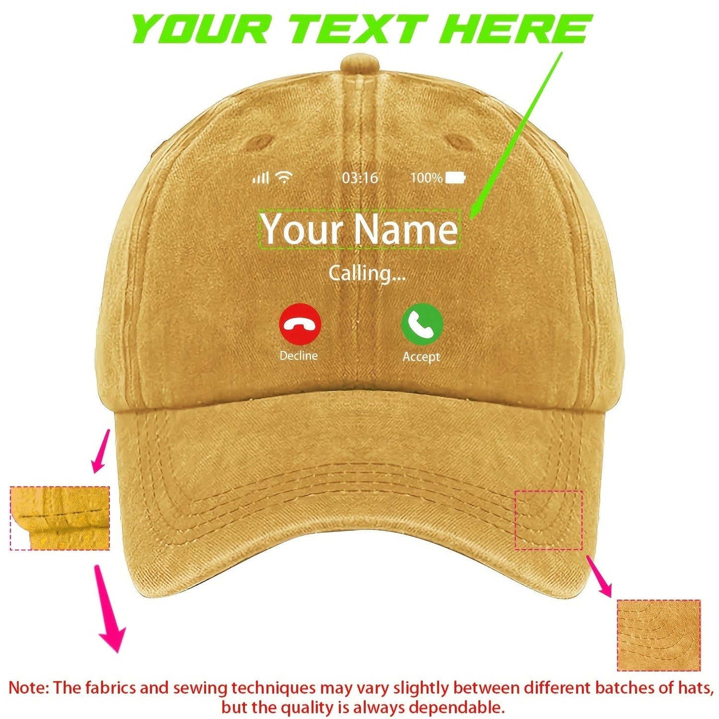 A Fun And Humorous Baseball Cap with Caller ID, Suitable for Both Men And Women.