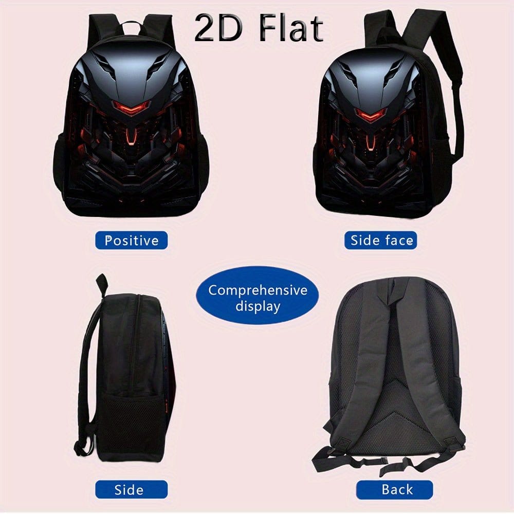 3pcs Technology Double Shoulder Backpack Set, Lightweight Large Capacity Multi - Pocket Suitable for Outdoor Travel Bags, Durable High - Quality - FastZen