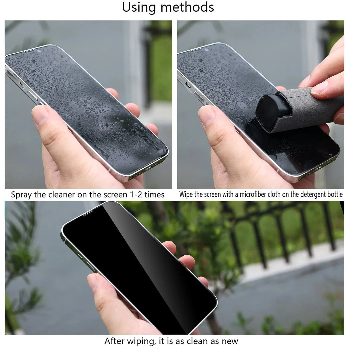 4 - in - 1 Microfiber Screen Cleaner Spray Bottle – For Phone, iPad, Laptop & Glasses - FastZen