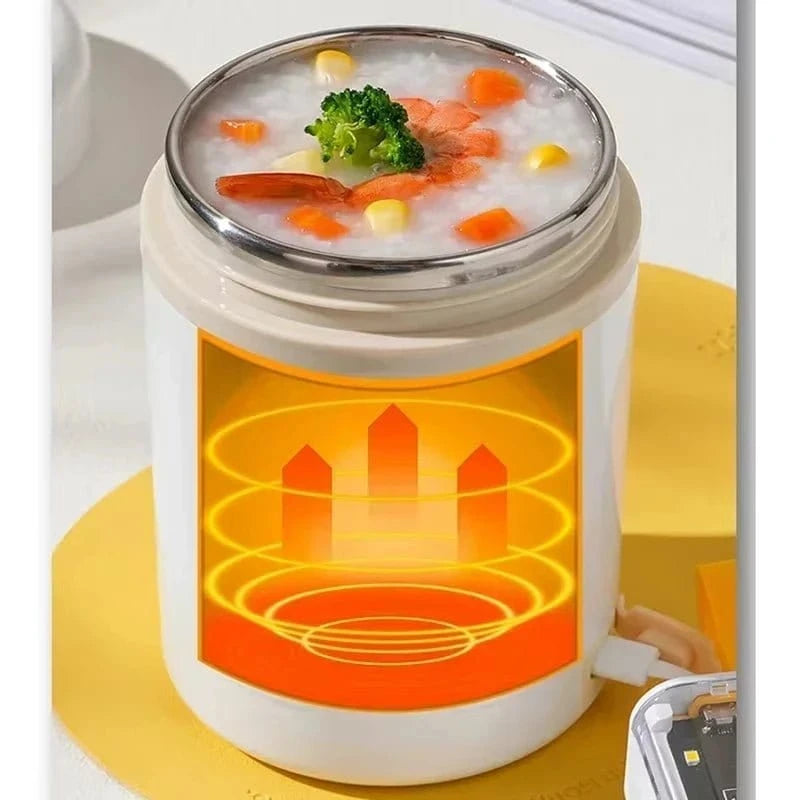 600ML USB Electric Heating Lunch Box – Portable Stainless Steel Food Warmer & Drink Heater - FastZen