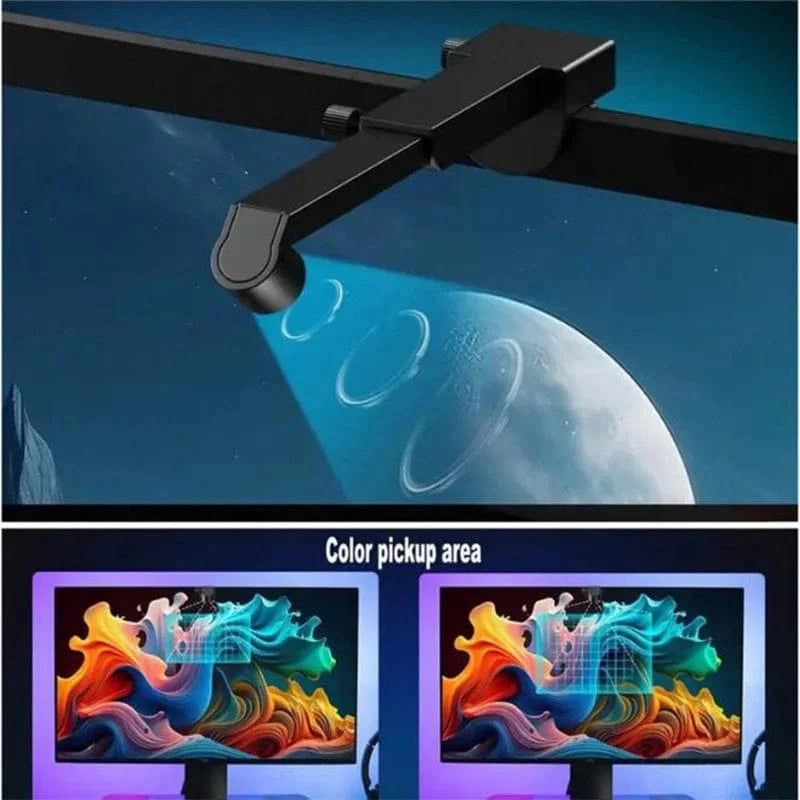 RGBIC LED TV Backlight Strip with Camera – Smart Ambient Lighting for 55–75” TVs