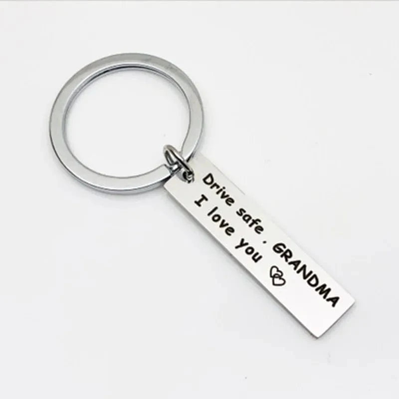 "Drive Safe" Stainless Steel Keychain – Meaningful Gift for Dad, Mom, Brother, Sister