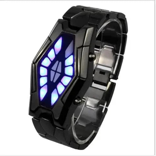 Fashion Men Iron Man Smart Fashion Cobra Head LED Electronic Watch Student Sports Boy Holiday Gift Nightclub Watch