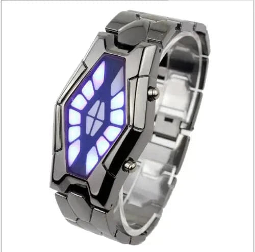 Fashion Men Iron Man Smart Fashion Cobra Head LED Electronic Watch Student Sports Boy Holiday Gift Nightclub Watch