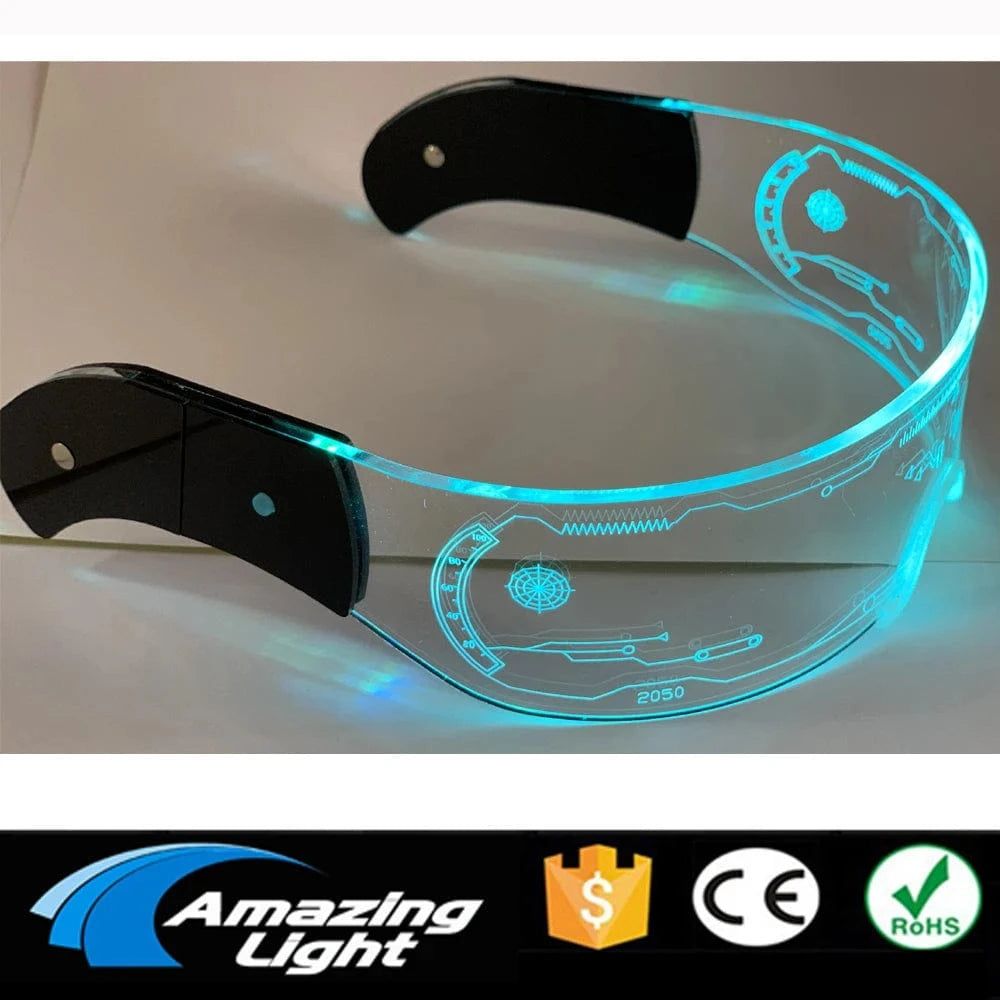 Newest LED Light Up Glasses – Luminous Futuristic Party Sunglasses for DJ, Clubbing, Dance & Festival Glow Costumes