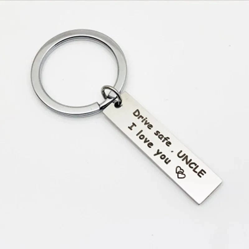 "Drive Safe" Stainless Steel Keychain – Meaningful Gift for Dad, Mom, Brother, Sister