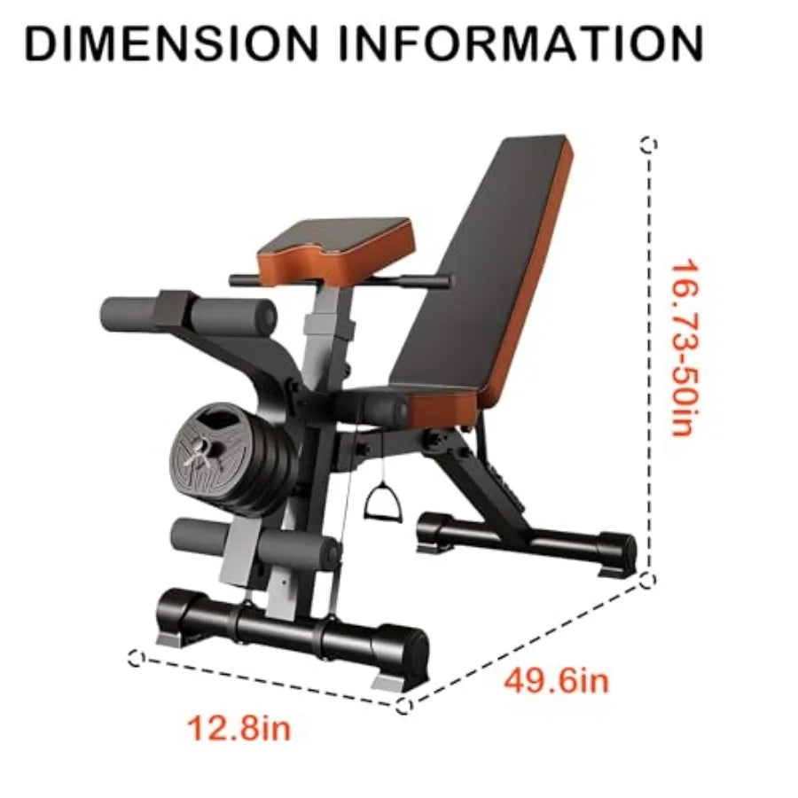 Verstellbare Hantelbank, klappbar, für Home-Gym-Training, flach, schräg, negativ, Bauchmuskeln, für Ganzkörpertraining