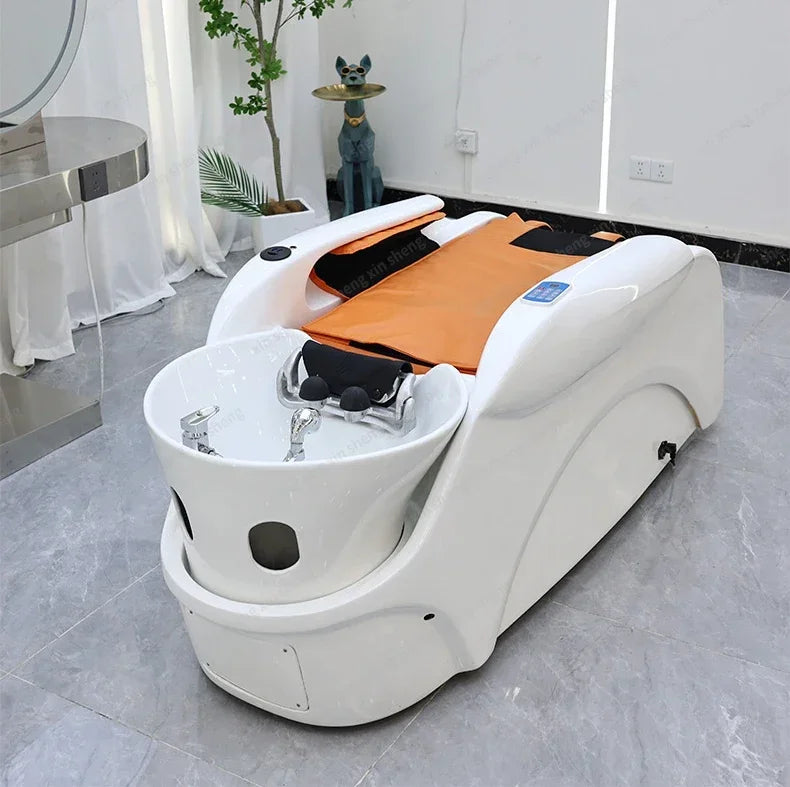 XinSheng Haarwasch- und Massagebett mit Kopf-SPA-Begasungsgerät Friseursalon Kommerzielle elektrische Möbel