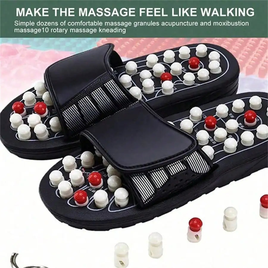 Akupressur Massage Pantoffeln Sandalen für Herren Füße Chinesische Akupressur Therapie Medizinische Rotierende Fußmassage Schuhe Unisex
