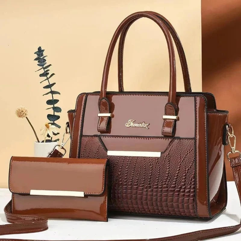 Sac à Main Femme 2025 – Grand Format Motif Croco – Sac Bandoulière / Tote Élégant en Cuir PU Haute Qualité