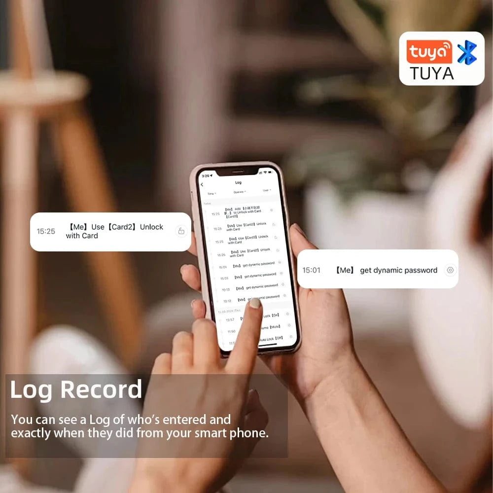 G18 Tuya Bluetooth Smart Door Lock – Fingerprint, APP, IC Card & Password Unlock for Steel/Wooden Doors