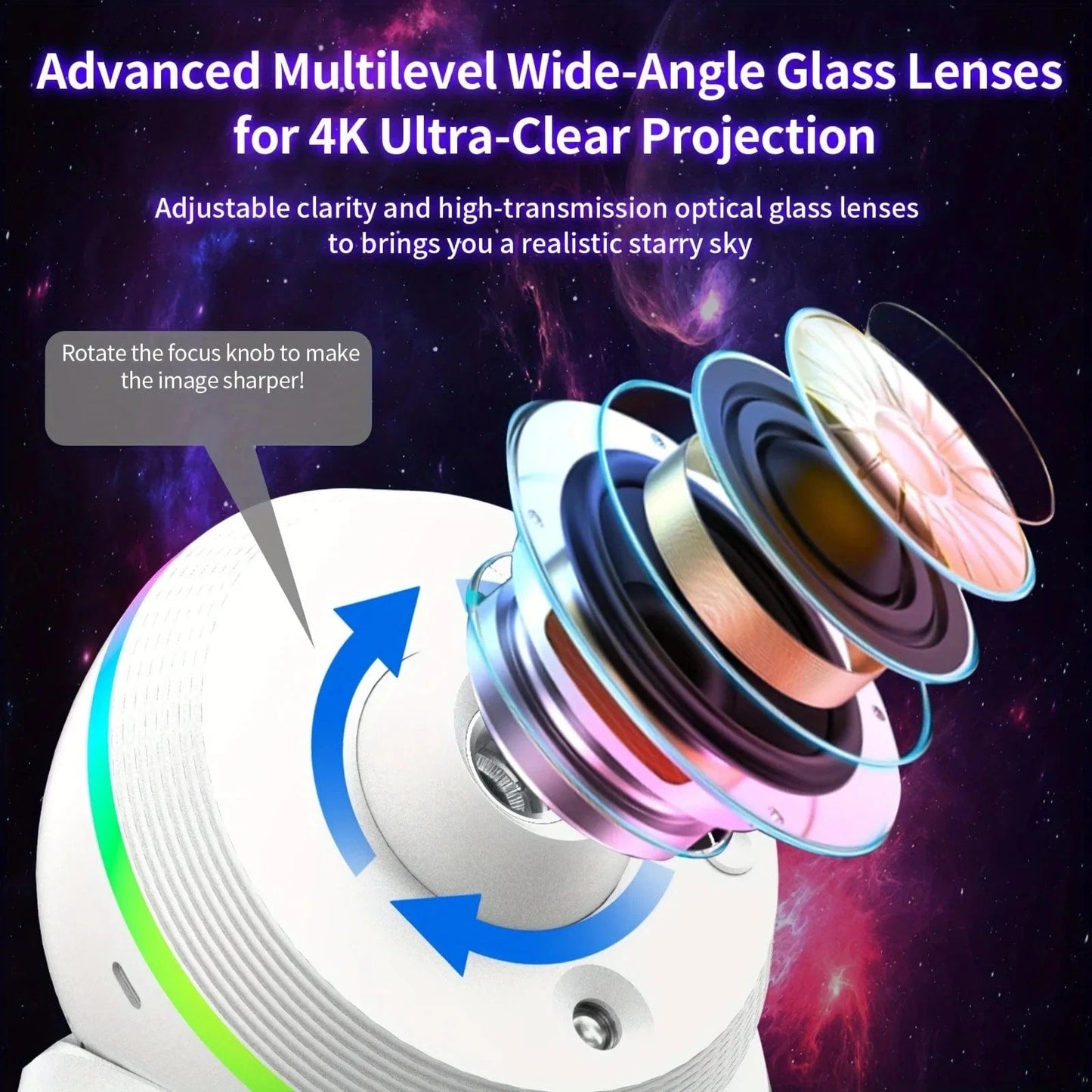 13-in-1 Galaxy Star Projector Ultra-Clear with Meteor Effect
