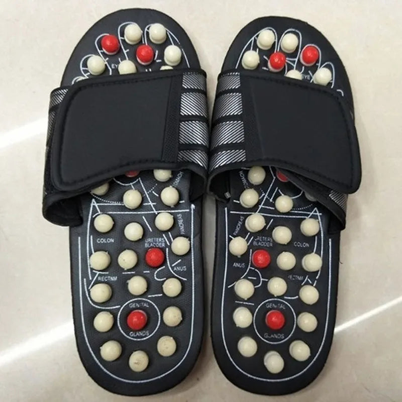 Akupressur-Hausschuhe für Damen und Herren, chinesische Akupressur-Therapie, medizinische rotierende Fußmassage-Schuhe, Unisex