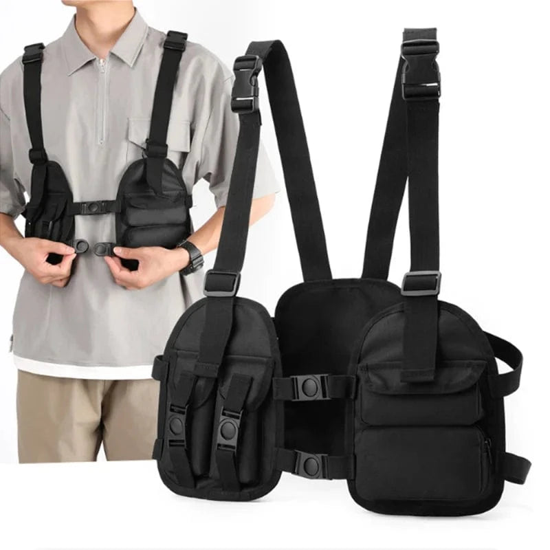 2025 Hip-Hop Streetwear Chest Bag – Unisex Tactical Vest Backpack with Multi-Function Pockets for Sport & Travel