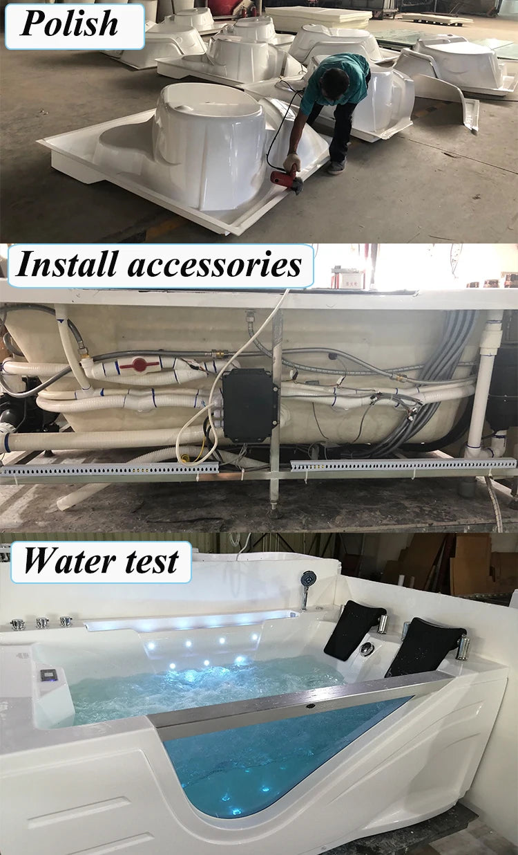 6072 Kit Whirlpool-Jacuzzi-Preise Einzelbadewannen mit Hydrotherapie-Spa Yacuzzi Eisbadewannen