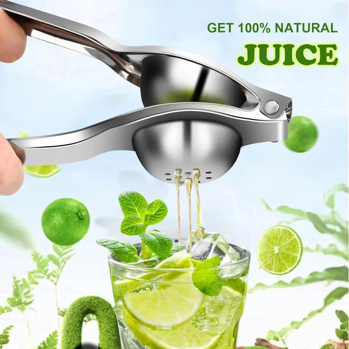 Stainless Steel Lemon Squeezer – Manual Citrus Juicer for Lemons, Oranges & Limes