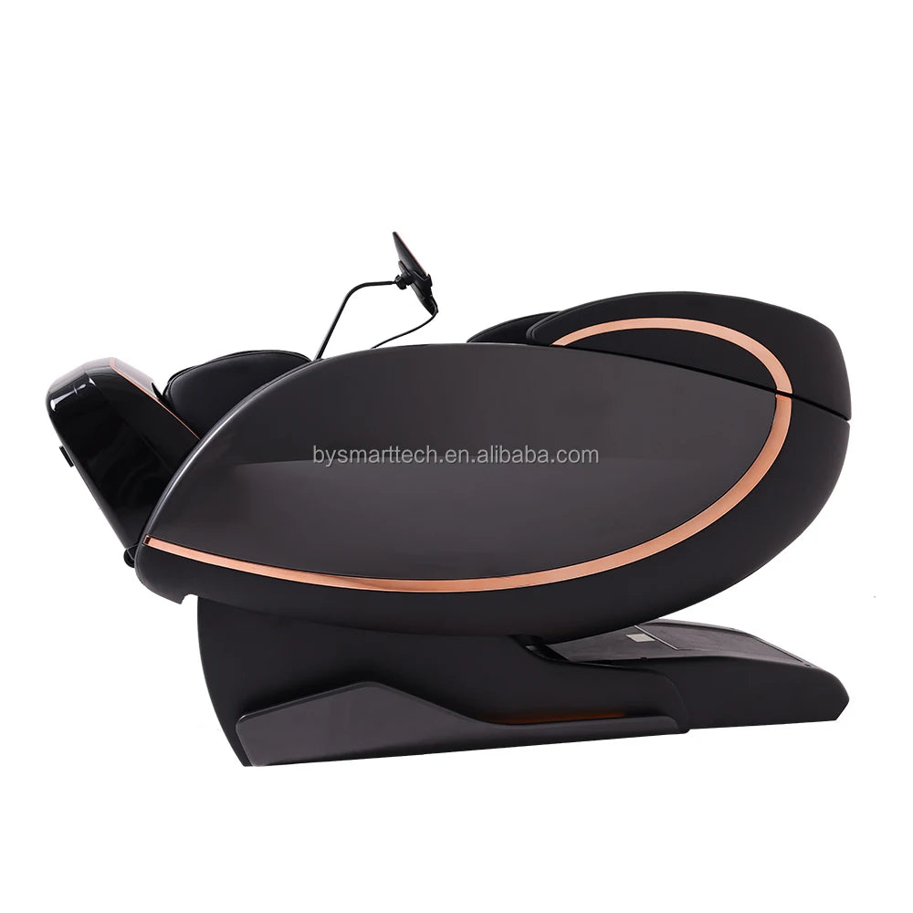 Fauteuil de massage corps entier, fauteuil de massage zéro gravité, chauffage, massage des pieds, modes automatiques, écran tactile (noir et blanc)