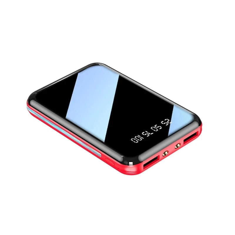 Mini Power Bank – Portable Mirror Screen External Battery with LED Digital Display, Fast Charging for SmartPhone