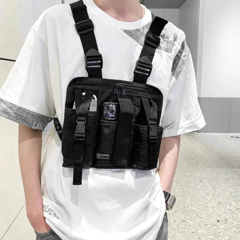 2025 Hip-Hop Streetwear Chest Bag – Unisex Tactical Vest Backpack with Multi-Function Pockets for Sport & Travel