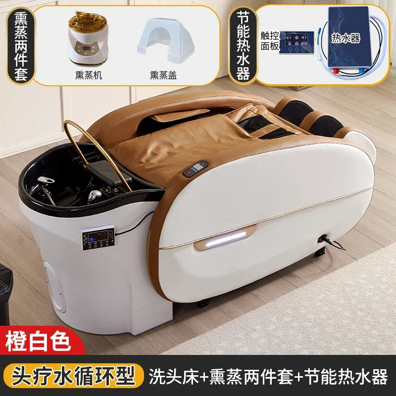 LMM Elektrisches Massage-Shampoo-Bett Schönheitssalon Spezielles Friseursalon Smart Head Therapy Wasserzirkulationsbett