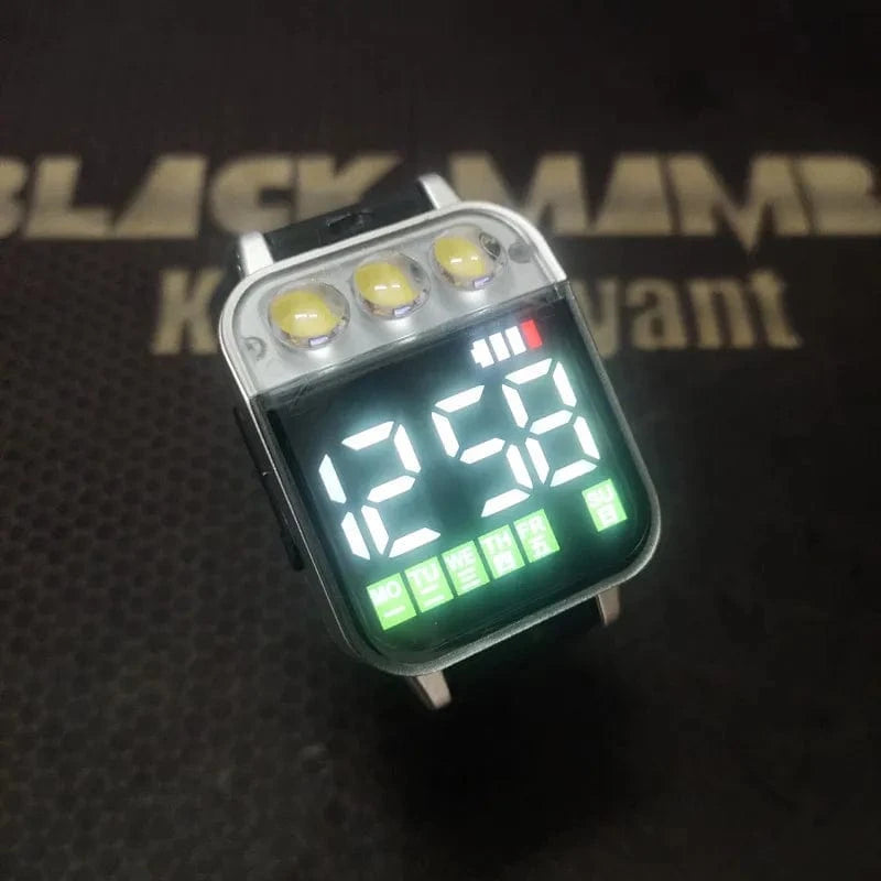 Sports LED Electronic Watch – USB Rechargeable Wristwatch with Flashlight