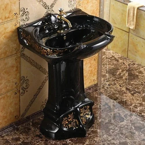Palace Golden Retro Toilet – Luxury Split Seat with Colorful Relief Design