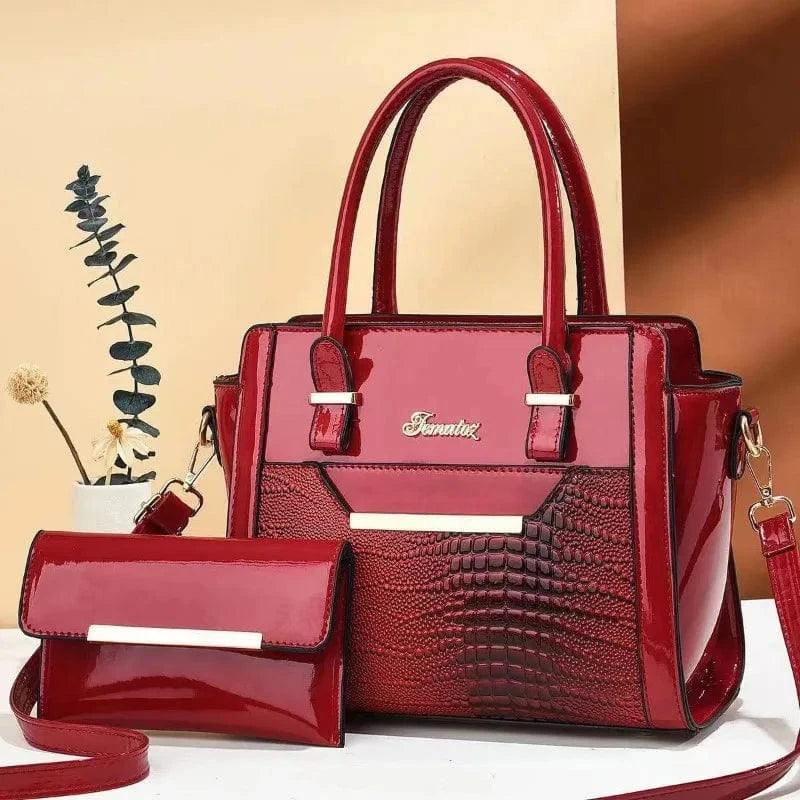 Sac à Main Femme 2025 – Grand Format Motif Croco – Sac Bandoulière / Tote Élégant en Cuir PU Haute Qualité