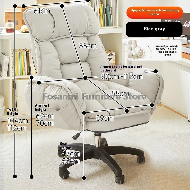 Komfortabler weicher Bürostuhl mit verstellbaren Armlehnen Ergonomischer Home-Office-Stuhl mit breiter Sitzfläche High-Back Gaming-Sessel