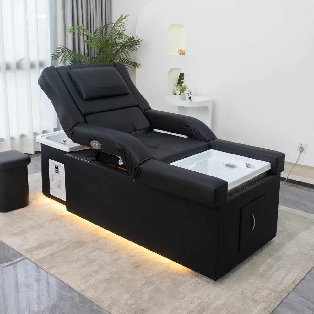 Electric Lifting Sofa Head Therapy Shampoo Bed Foot Therapy Beauty Bed Wellness Center Massage Water Circulation