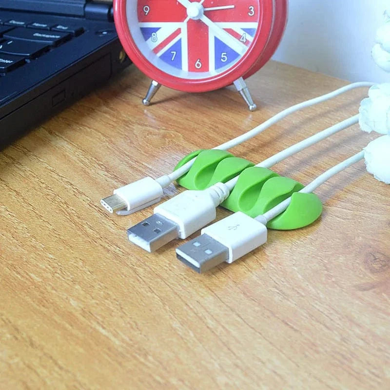 Multi-Hole Silicone Cable Organizer – Adhesive Wire Holder for USB Cables, Earphones & Desktop Management