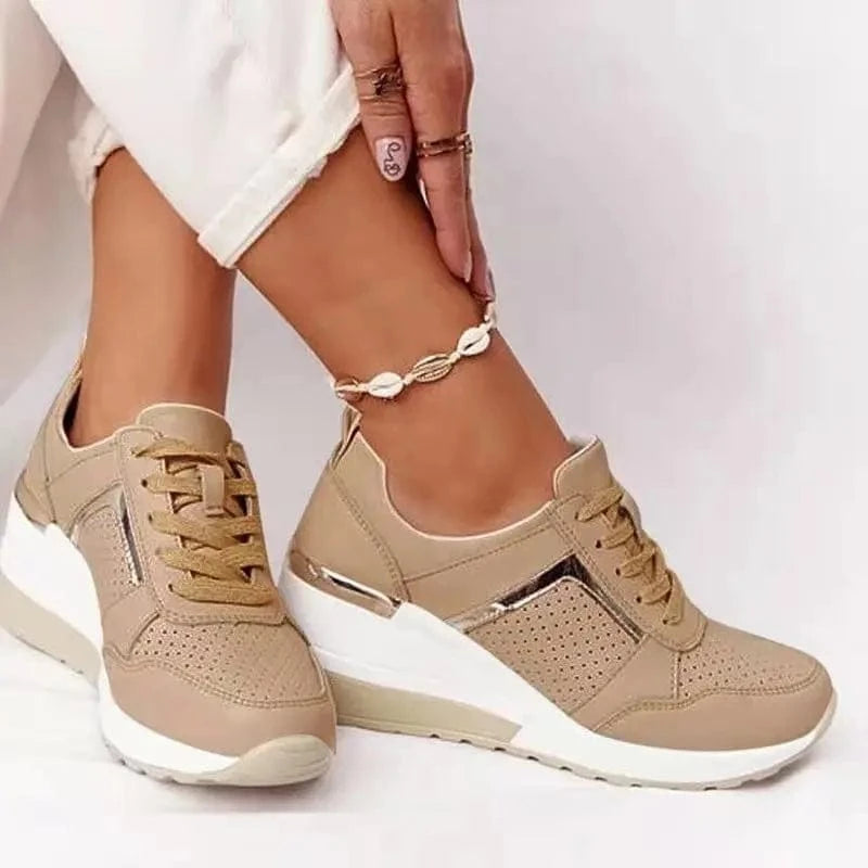 2025 Women’s Air Cushion Wedge Sneakers – Stylish Height-Increasing Sport Shoes for Everyday Comfort