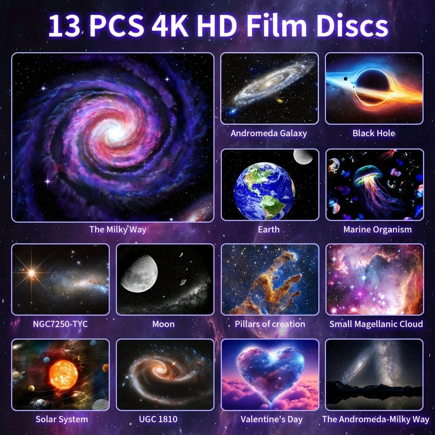 13-in-1 Galaxy Star Projector Ultra-Clear with Meteor Effect