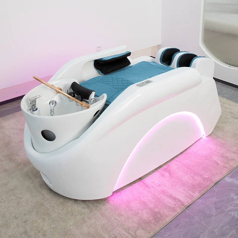 YFY Hair Salon Shampoo-Waschbecken, Keramik, integriert, intelligent, elektrisch, vollautomatisch