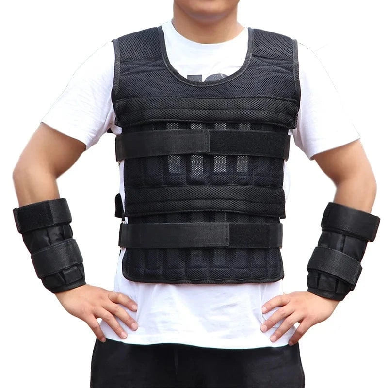 Gilet Lesté 20kg Ajustable pour Musculation, Fitness, CrossFit, Cardio, Boxe