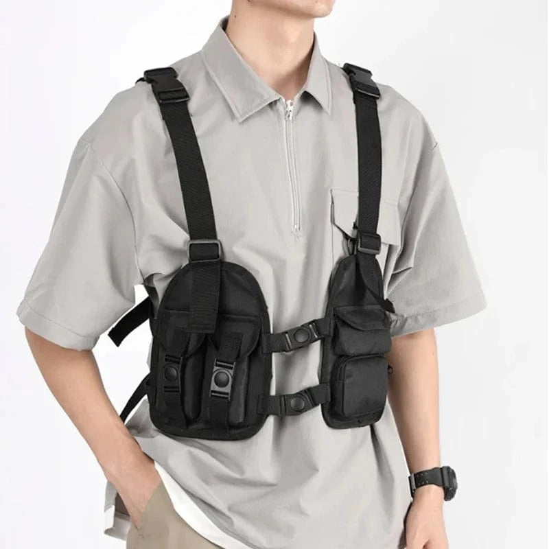 2025 Hip-Hop Streetwear Chest Bag – Unisex Tactical Vest Backpack with Multi-Function Pockets for Sport & Travel