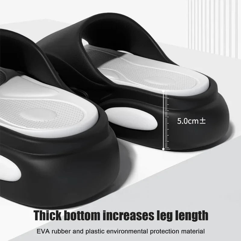 Men's Cloud Slides – Unisex Summer Platform Sandals, Soft & Non-Slip House Slippers for Bathroom, Beach & Outdoor Use