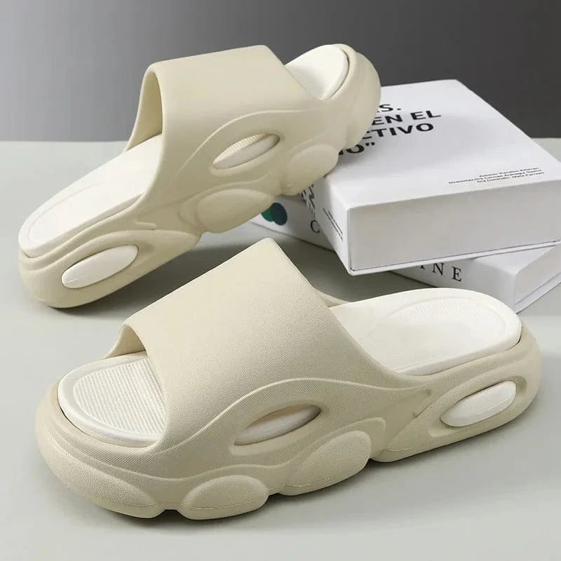 Men's Cloud Slides – Unisex Summer Platform Sandals, Soft & Non-Slip House Slippers for Bathroom, Beach & Outdoor Use
