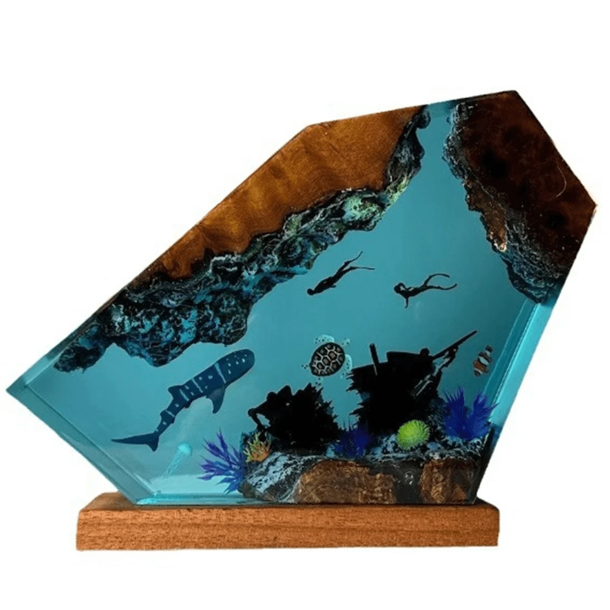 Undersea Resin Lamp – Whale, Turtle & Diver Night Light 