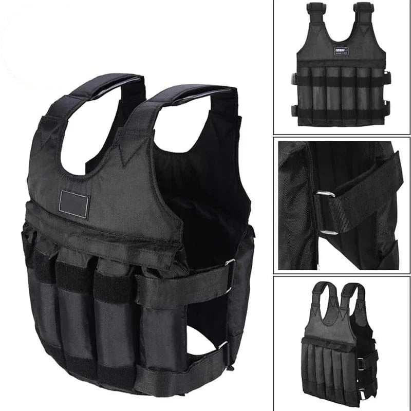 Gilet Lesté 20kg Ajustable pour Musculation, Fitness, CrossFit, Cardio, Boxe
