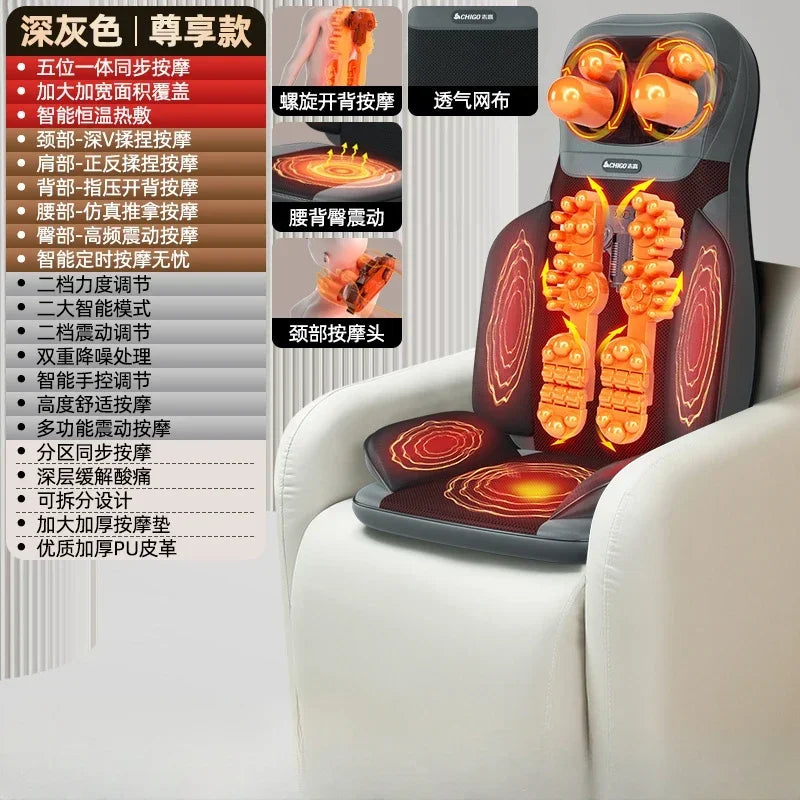 Massagesessel für zu Hause Ganzkörper-Multifunktionsmassagegerät Rücken Taille Halswirbelsäule Instrument Massagesofa Stuhlkissen elektrisch