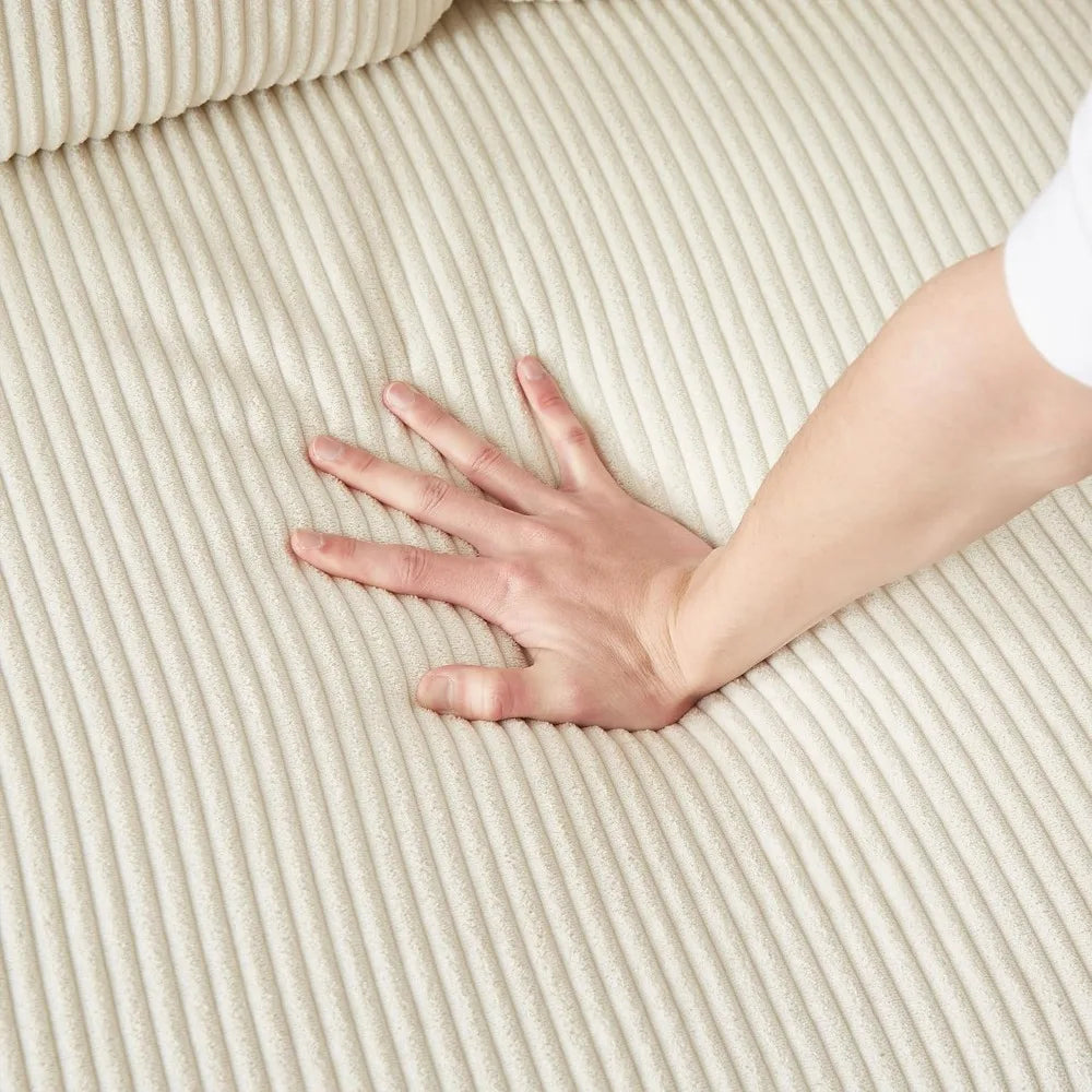 78.5" Cordsofa L-förmiges, umwandelbares Kombi-Schlafsofa mit wendbarer Aufbewahrungs-Recamiere, ausziehbares Schlafsofa mit Seitentaschen u