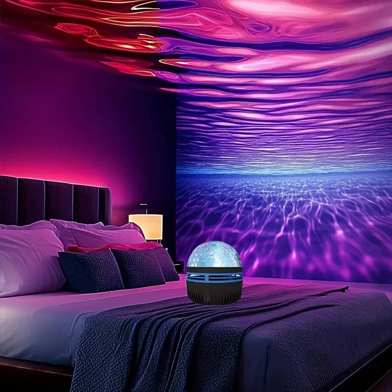 USB Powered Water Wave Effect Projector – 7 Color Modes, Ambient Night Light