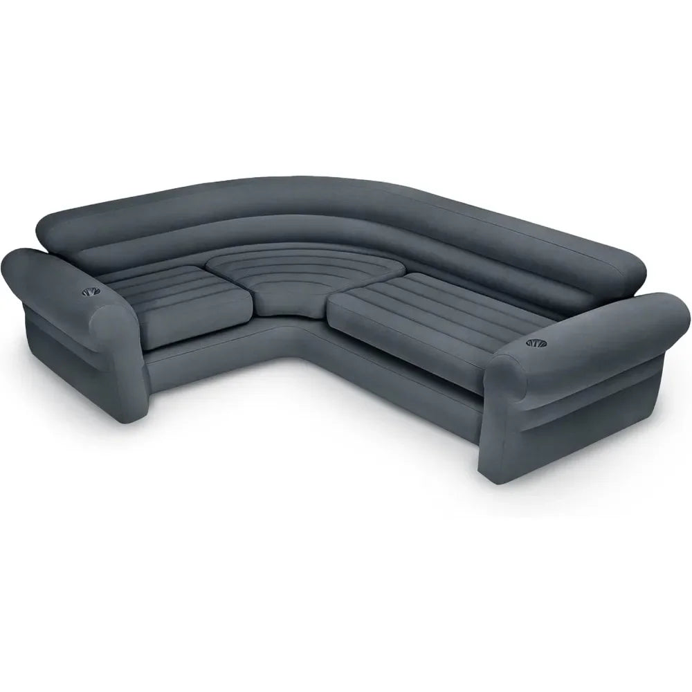 68575EP Aufblasbares Ecksofa: L-förmig – Verwendung im Innenbereich – 2-in-1-Ventil – 880lb Tragfähigkeit – 101” x 80” x 30”