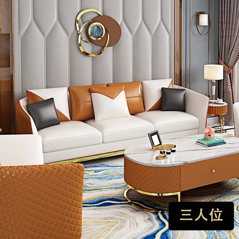 Designer Sofas aus echtem Leder Ausgefallene moderne Luxus-Einzelsitz-Sofalandschaft Italienische Sofas für Salon Wohnmöbel