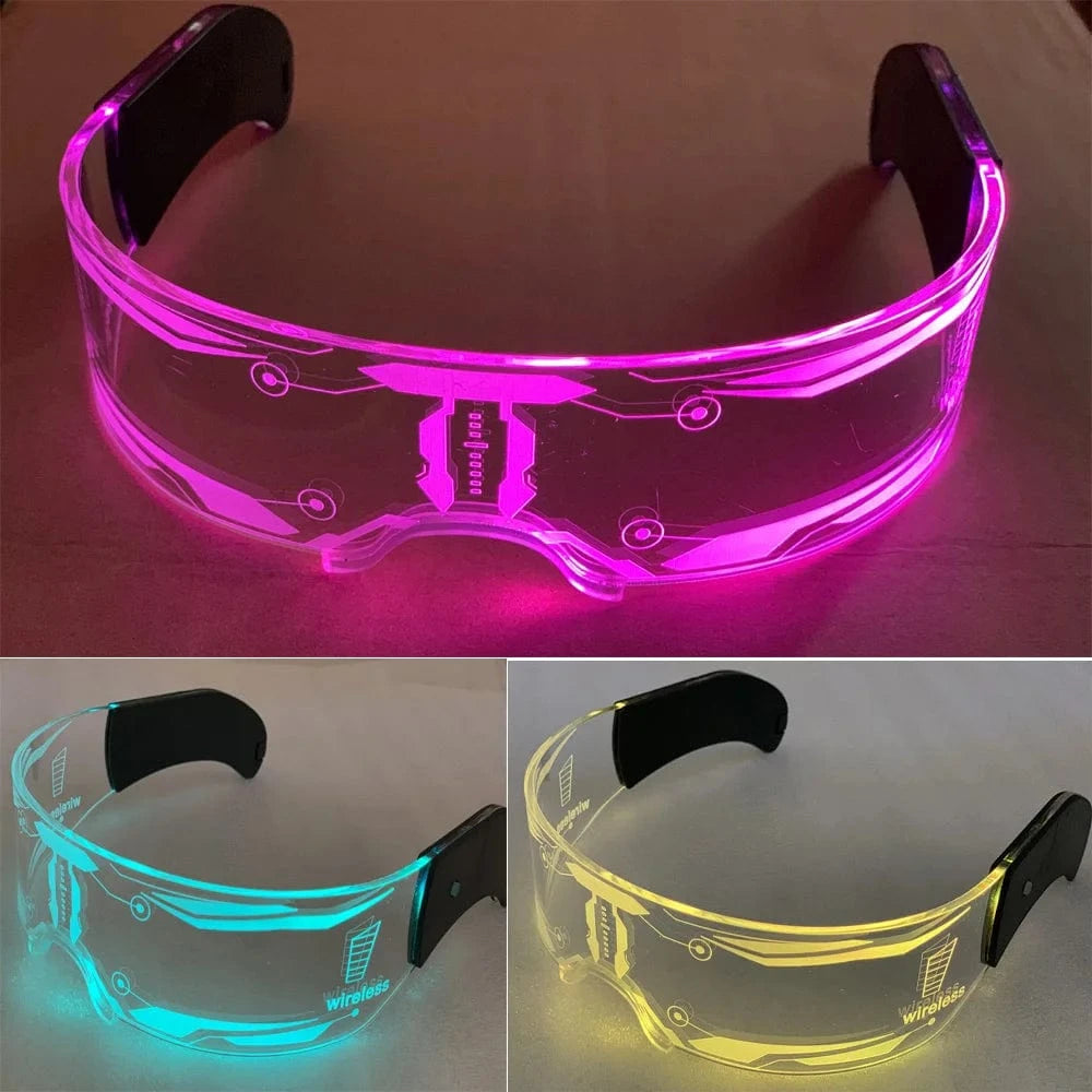 Newest LED Light Up Glasses – Luminous Futuristic Party Sunglasses for DJ, Clubbing, Dance & Festival Glow Costumes