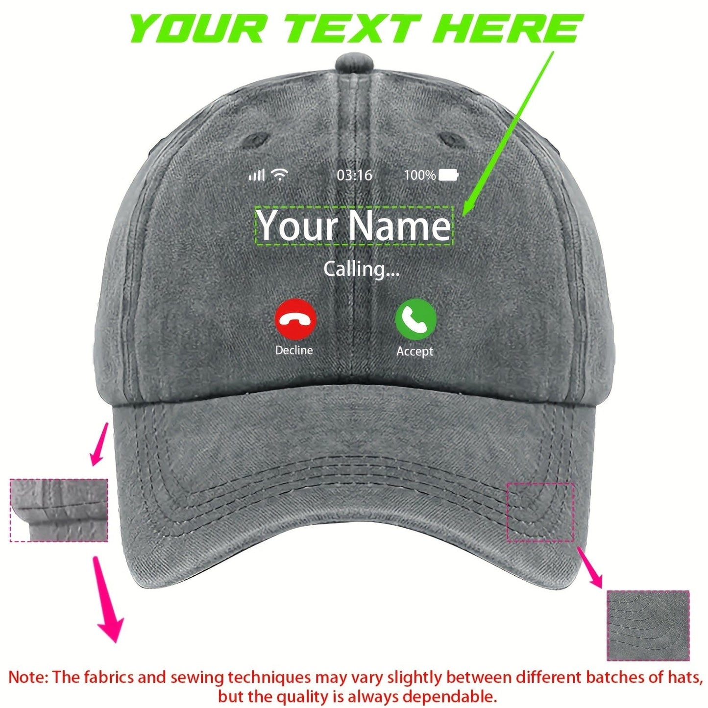 A Fun And Humorous Baseball Cap with Caller ID, Suitable for Both Men And Women.