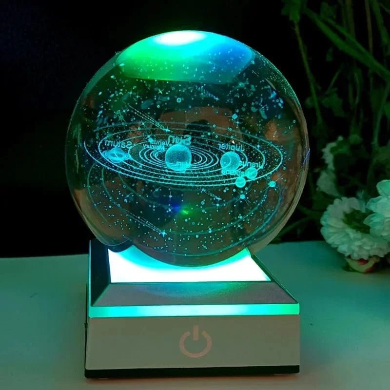 Crystal Ball Night Lights Glowing Planet Galaxy Astronaut 3D Moon Table Lamp USB Atmosphere Lamp Tabletop Decorations Kids Gifts - FastZen